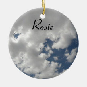 Ornamento De Cerâmica Pendente de Mensagens Personalizadas do Céu Nubla
