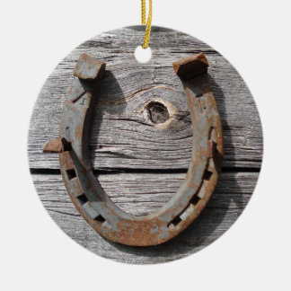 Ornamento De Cerâmica Pendente de suspensão em ferradura oxidado rural