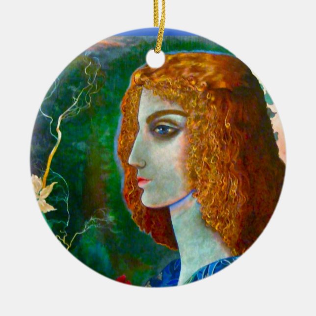 Ornamento De Cerâmica Pendente romântico do primavera (Frente)