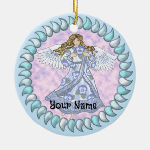 Ornamento De Cerâmica Pensamento Anjo