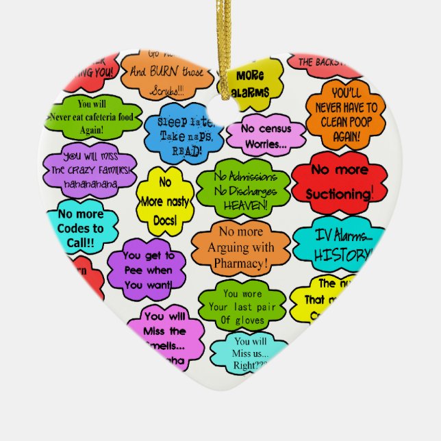 Ornamento De Cerâmica Pensamentos aposentados engraçados do colega de (Frente)