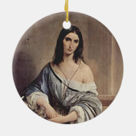 Ornamento De Cerâmica Pensamentos melancólicos (por Francesco Hayez)