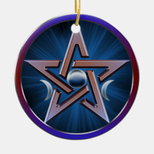 Ornamento De Cerâmica Pentagram lunar da deusa