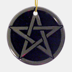 Ornamento De Cerâmica Pentagram Prata ou Pendente