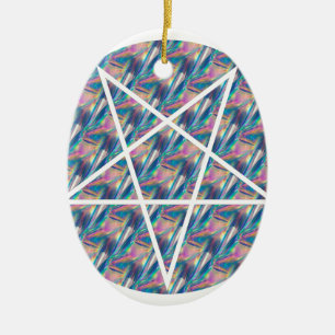 Ornamento De Cerâmica pentagrama de holograma