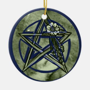 Ornamento De Cerâmica Pentagrama Pagão, lover Natureza da Bruxa Verde