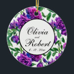 Ornamento De Cerâmica Pentes de cor-de-água magenta magenta roxa românti<br><div class="desc">Pentes de cor-de-água magenta magenta roxa romântica. Perfeito para primavera, verão ou eventos de outono. Belo trabalho de arte de cor de água de roxo para ocasiões de campo, boho, jardim e tema floral. Para começar a alterar nomes e detalhes do evento, clique em "Personalizar este modelo" e edite o...</div>
