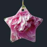 Ornamento De Cerâmica Peões cor-de-rosa-rosa, elegantes e românticos<br><div class="desc">Romântica,  elegante,  gracioso Pêonias Rosa- foto floral de H Cooper</div>