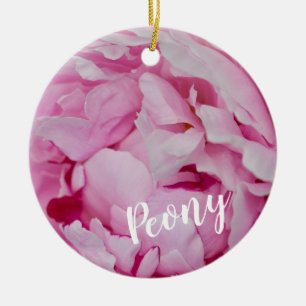 Ornamento De Cerâmica Peony Blossom Rosa para amantes de flores e jardin