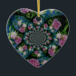 Ornamento De Cerâmica Peony Mandala<br><div class="desc">Pintura em aquarela romântica elegante,  cor-de-rosa e branco,  mandala branca,  de H Cooper</div>