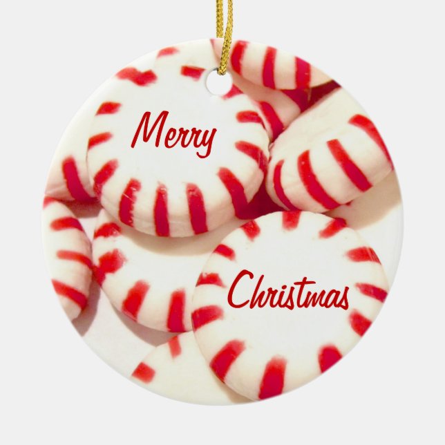 Ornamento De Cerâmica Peppermints (Frente)