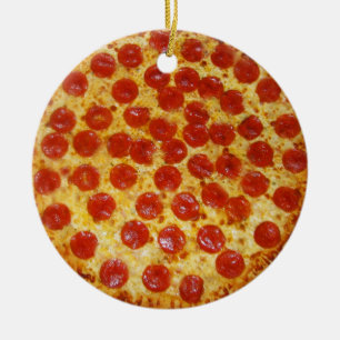 Ornamento De Cerâmica Pepperoni Pizza
