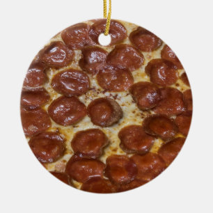 Ornamento De Cerâmica Pepperoni Pizza