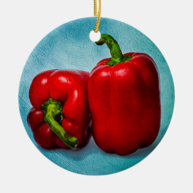 Ornamento De Cerâmica Peppers Red Bell (Frente)