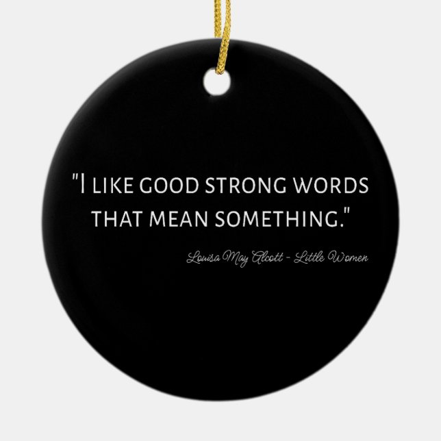 Ornamento De Cerâmica Pequena Citação de Mulheres IV - Estilo Clássico (Frente)