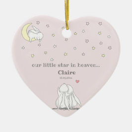 Ornamento De Cerâmica Pequena Estrela no Céu Fogueira Perda de Criança M