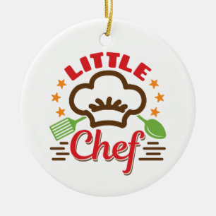Ornamento De Cerâmica Pequenas Crianças do Cozinhar do Chef