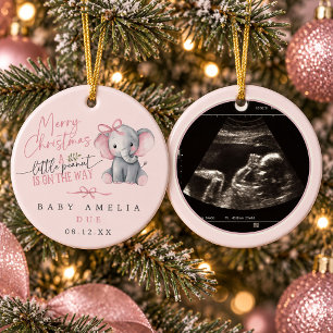 Ornamento De Cerâmica Pequeno Amendoim Rosa a Caminho Elefante Natal