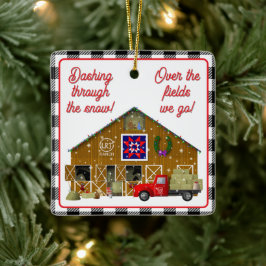 Ornamento De Cerâmica Pequeno Caminhão Vermelho com Casca de Rancho Hors