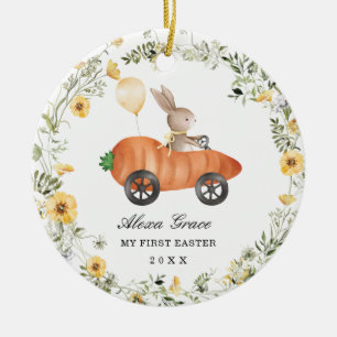 Ornamento De Cerâmica Pequeno Coelho de Flor Selvagem Coelho Primeira Pá