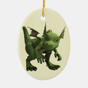 Ornamento De Cerâmica Pequeno Dragão