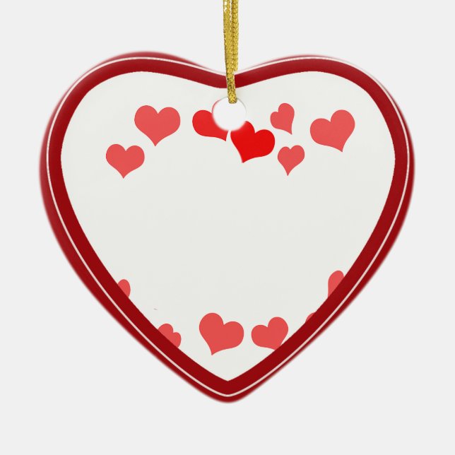 Ornamento De Cerâmica Pequenos Corações - Adicione Sua Mensagem (Frente)