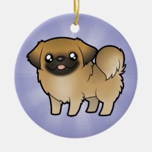 Ornamento De Cerâmica Pequinês Cartoon (corte de cachorrinho)