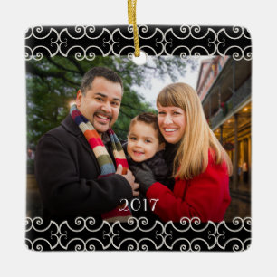 Ornamento De Cerâmica Percorrências Elegantes Personalizáveis de 2 Lados