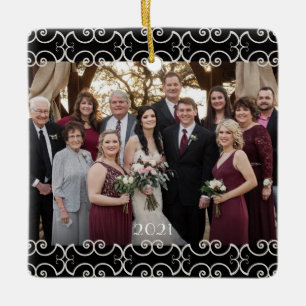 Ornamento De Cerâmica Percorrências Elegantes Personalizáveis de 2 Lados