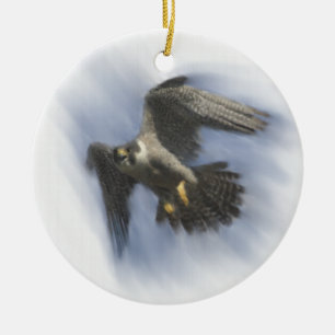 Ornamento De Cerâmica Peregrine Falcon em Voo