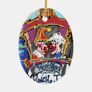 Ornamento De Cerâmica Perfurador & Judy por PaintMark