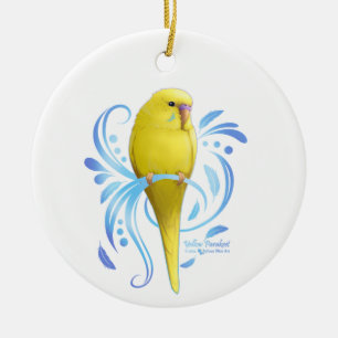 Ornamento De Cerâmica periquito amarelo