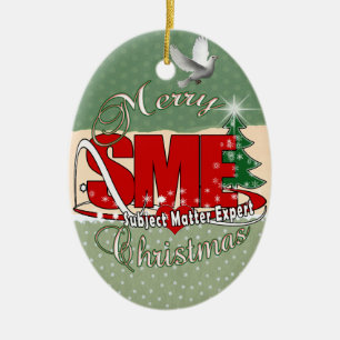 Ornamento De Cerâmica Perito do assunto do NATAL do SME