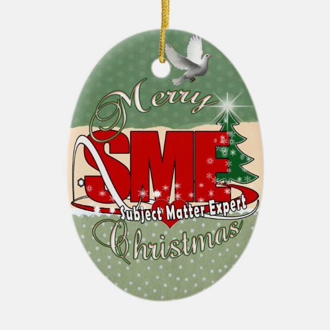 Ornamento De Cerâmica Perito do assunto do NATAL do SME (Frente)
