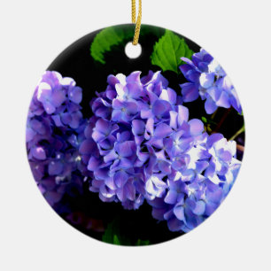 Ornamento De Cerâmica Periwinkle Hydrangeas