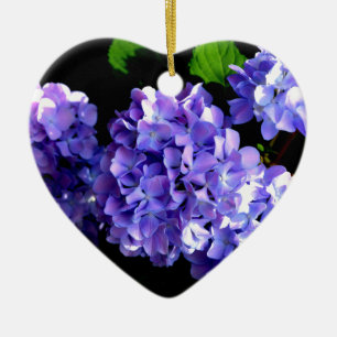 Ornamento De Cerâmica Periwinkle Hydrangeas