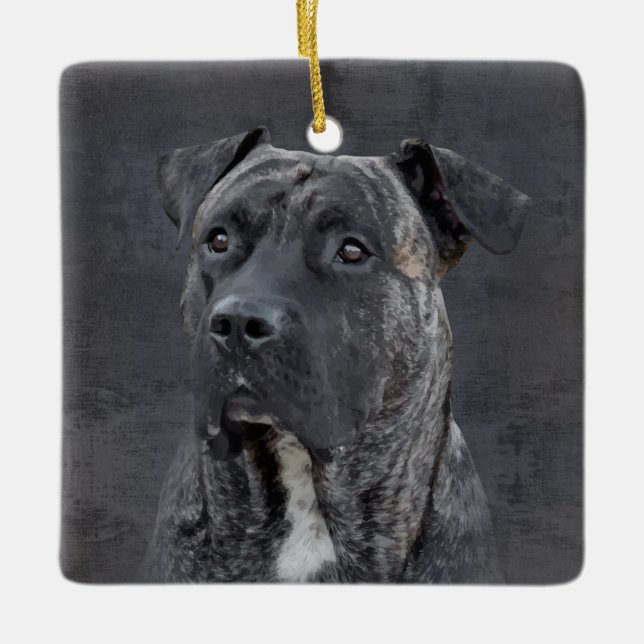 Ornamento De Cerâmica Perro de Presa Canario - Dogo Canario (Frente)
