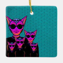 Ornamento De Cerâmica Personagem felino