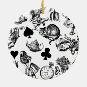 Ornamento De Cerâmica Personagens clássicos de Alice nas aventuras no pa