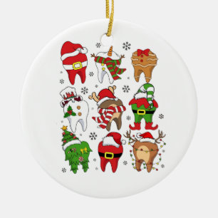 Ornamento De Cerâmica Personagens Dentários de Natal Adoráveis Diversão