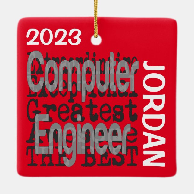 Ornamento De Cerâmica PERSONALIDADE Extraordinária do Engenheiro do Comp (Verso)