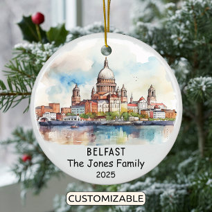 Ornamento De Cerâmica Personalised Belfast Ornament, Irlanda