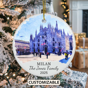 Ornamento De Cerâmica Personalised Milan Ornament, Itália