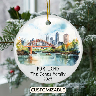 Ornamento De Cerâmica Personalised Portland Ornament, Oregon
