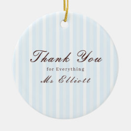Ornamento De Cerâmica Personalised Thank You Teacher Ornament Bluebell