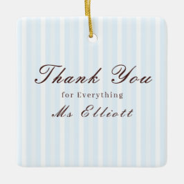 Ornamento De Cerâmica Personalised Thank You Teacher Ornament Bluebell