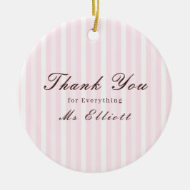 Ornamento De Cerâmica Personalised Thank You Teacher Ornament Pink Mist