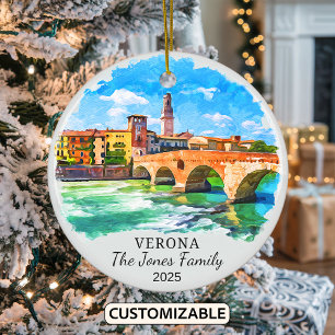 Ornamento De Cerâmica Personalised Verona Ornament, Itália