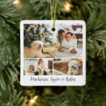 Ornamento De Cerâmica Personalização de Foto e Texto<br><div class="desc">Adicione suas próprias 3 fotos e texto a este adorno enforcado personalizável...  ideal para o Natal ou qualquer outro evento/ocasião ...  personalizado para se adequar às suas necessidades ...  pendurando ornamentos cerâmicos de Ricaso NOTE ESTEJA CUIDADO COM A FOTOGRAFIA. EVITE QUAISQUER DETALHES IMPORTANTES NO ORNAMENTO</div>