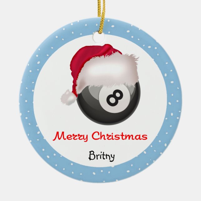 Ornamento De Cerâmica Personalização de Natal do PoolChick (Frente)